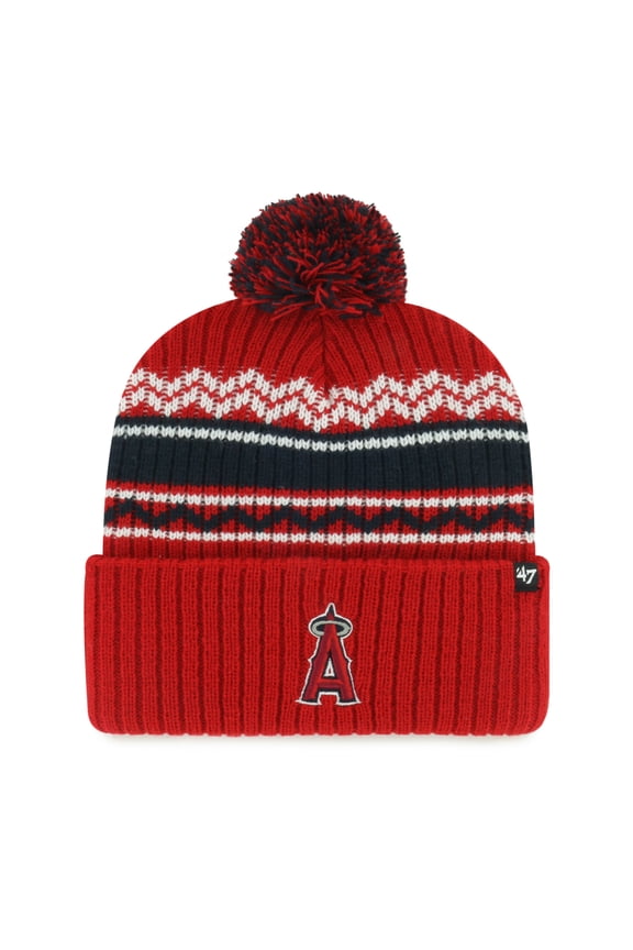 Youth '47  Red Los Angeles Angels Polar Vortex Cuffed Knit Hat with Pom