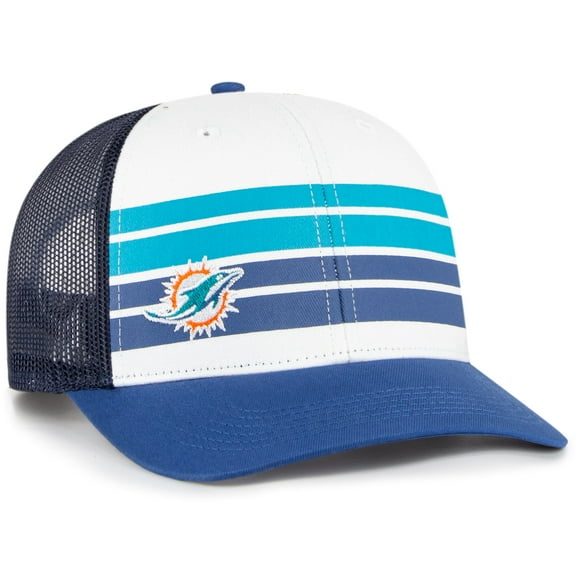 Youth '47 White/Blue Miami Dolphins Cove Trucker Snapback Hat