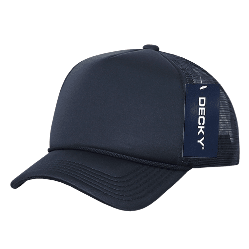 Decky 7010 Youth 5 Panel Mid Profile Structured Foam Trucker Hat-Navy