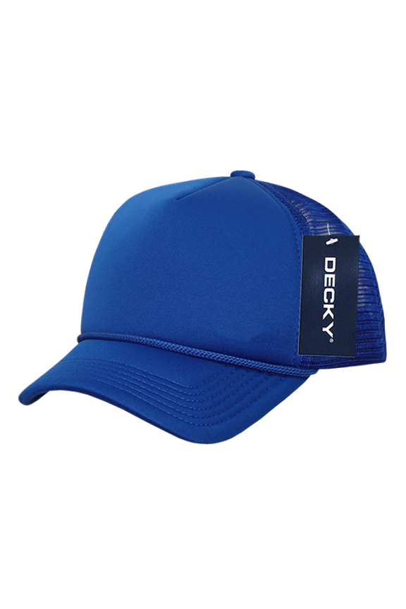 7010 Youth 5 Panel Mid Profile Structured Foam Trucker Hat-Royal