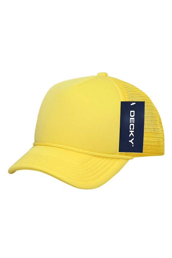 7010 Youth 5 Panel Mid Profile Structured Foam Trucker Hat-Yellow
