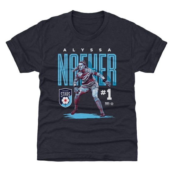 Youth 500 Level Alyssa Naeher Navy Chicago Stars FC Player Bitmap Graphic T-Shirt