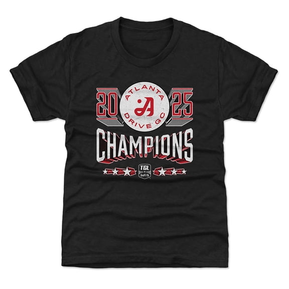 Youth 500 Level Black Atlanta Drive GC 2025 TGL Champions T-Shirt