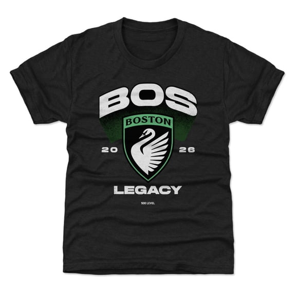 Youth 500 Level Black Boston Legacy FC Emblem Graphic T-Shirt