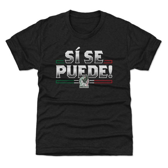 Youth 500 Level  Black Mexico National Team Si Se Puede  T-Shirt