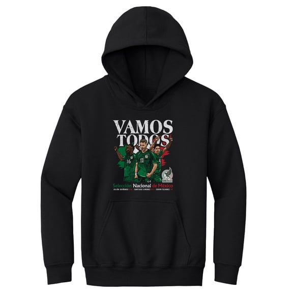 Youth 500 Level Black Mexico National Team Vamos Todos Juli-n Qui-ones, Santiago Gim-nez & Edson -lvarez Pullover Hoodie