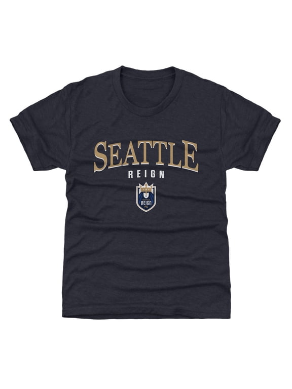Youth 500 Level Blackened Blue Seattle Reign FC Team Arch Name Graphic T-Shirt