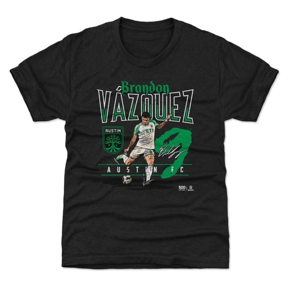 Youth 500 Level Brandon Vazquez Black Austin FC Feature T-Shirt