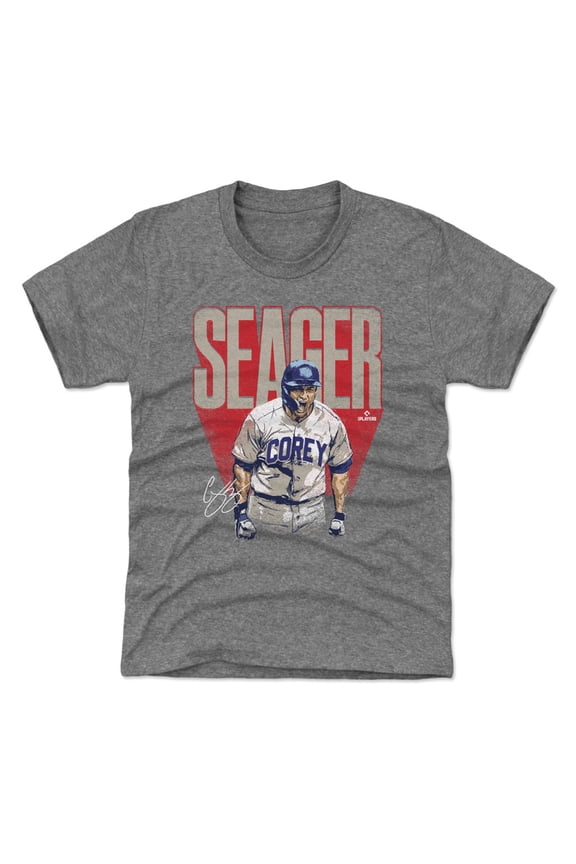 Youth 500 Level Corey Seager Gray Bold T-Shirt