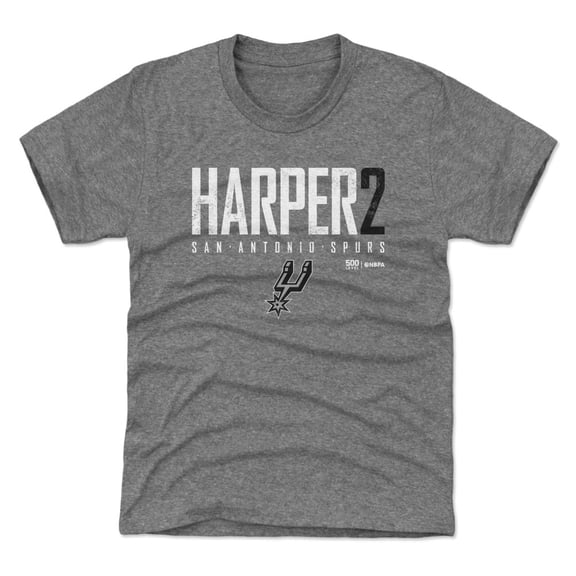 Youth 500 Level Dylan Harper Heather Gray San Antonio Spurs Elite Name & Number T-Shirt