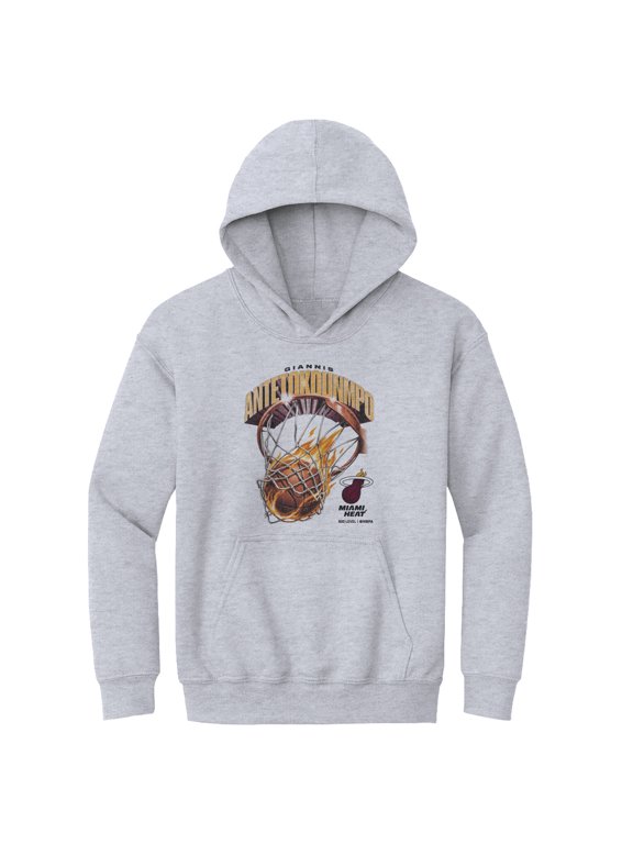 Youth 500 Level Giannis Antetokounmpo Gray Miami Heat On Fire Hoodie