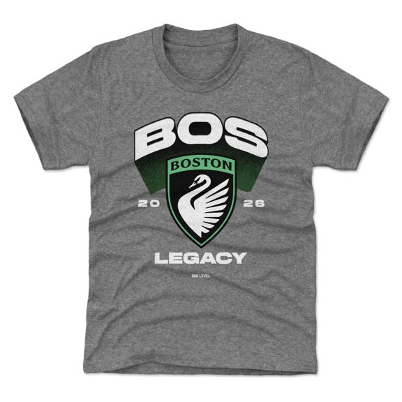 Youth 500 Level Gray Boston Legacy FC Emblem Graphic T-Shirt