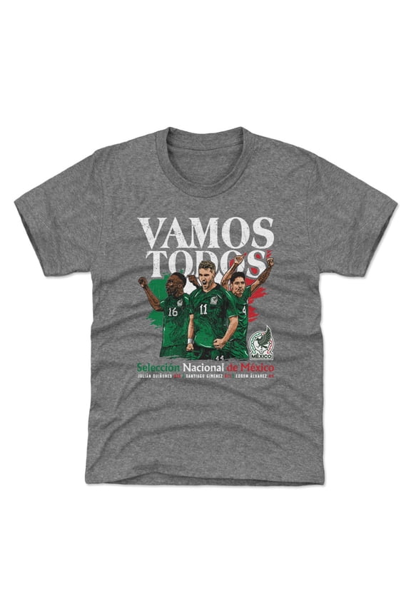 Youth 500 Level Gray Mexico National Team Vamos Todos Juli-n Qui-ones, Santiago Gim-nez & Edson -lvarez T-Shirt