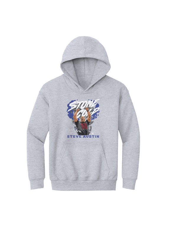 Youth 500 Level Gray "Stone Cold" Steve Austin Pose Pullover Hoodie