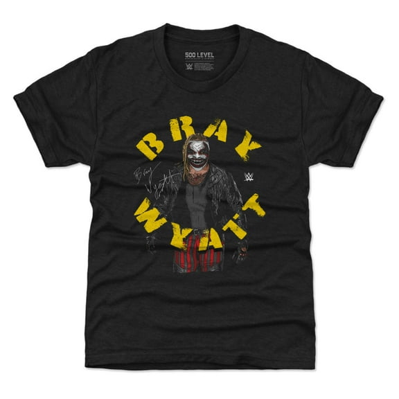 Youth 500 Level Heather Black Bray Wyatt Arch Name Tri-Blend T-Shirt