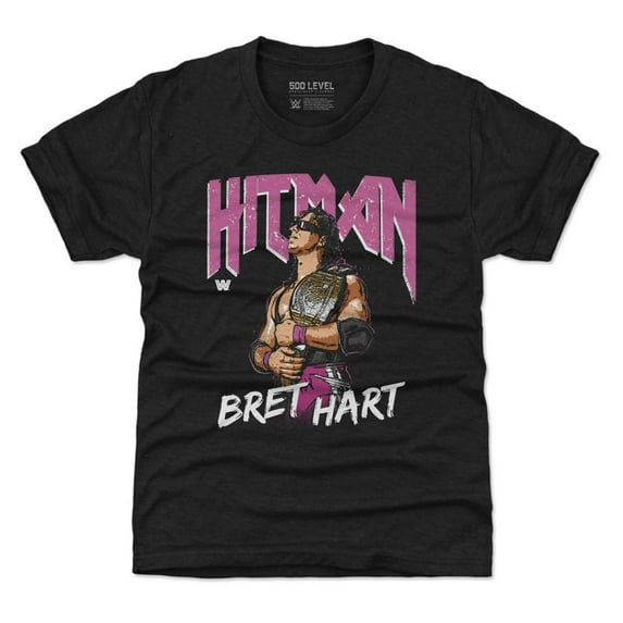 Youth 500 Level Heather Black Bret Hart Hitman T-Shirt