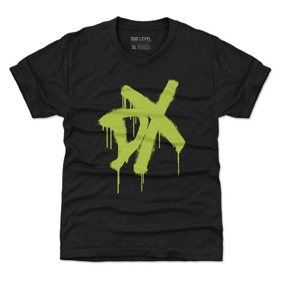Youth 500 Level  Heather Black D-Generation X Spray Paint Logo T-Shirt
