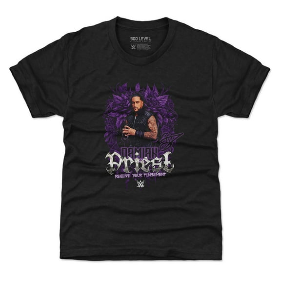 Youth 500 Level Heather Black Damian Priest Receive Your Punishment T-Shirt