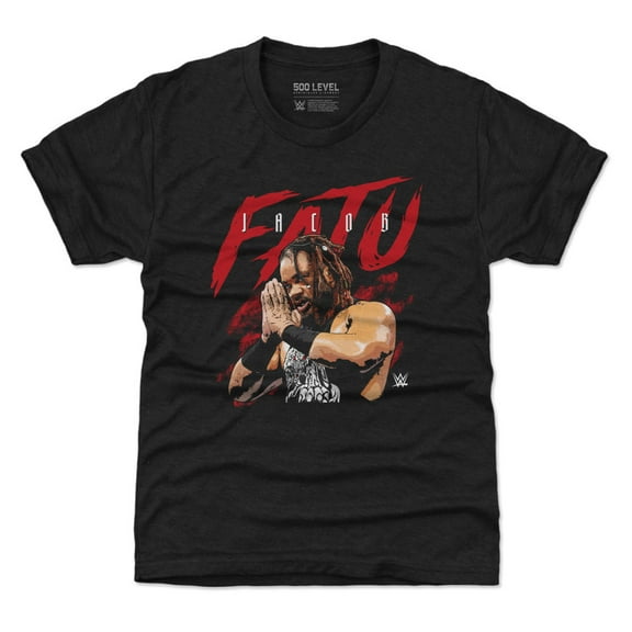 Youth 500 Level Heather Black Jacob Fatu Name Grunge T-Shirt