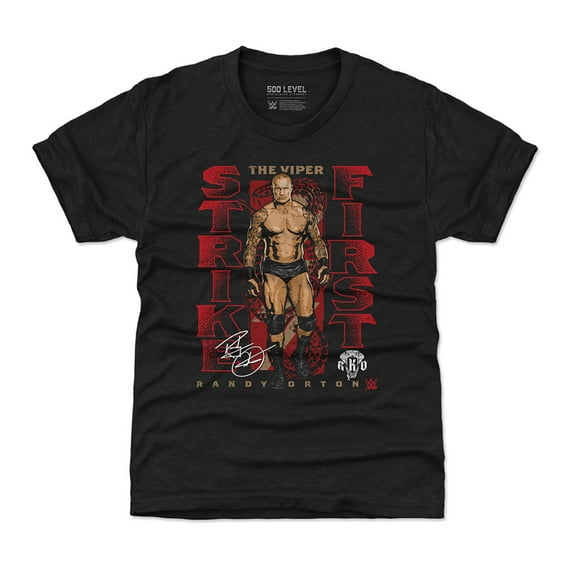 Youth 500 Level Heather Black Randy Orton The Viper Strike First T-Shirt
