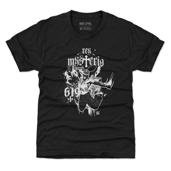 Youth 500 Level Heather Black Rey Mysterio Mono T-Shirt