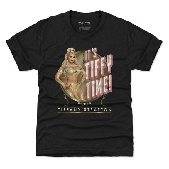 Youth 500 Level Heather Black Tiffany Stratton It's Tiffy Time T-Shirt