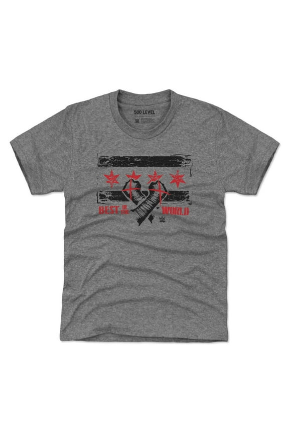 Youth 500 Level Heather Gray CM Punk Chicago Flag T-Shirt