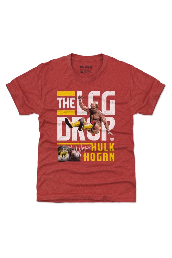 Youth 500 Level Heather Red Hulk Hogan Leg Drop T-Shirt