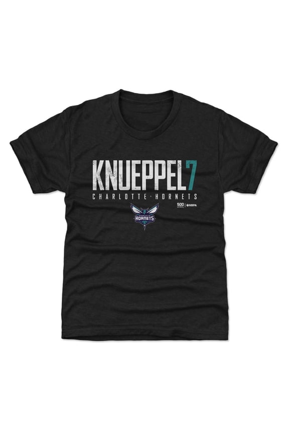 Youth 500 Level Kon Knueppel Black Charlotte Hornets Elite T-Shirt
