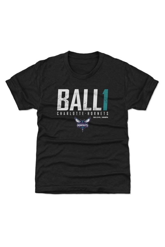 Youth 500 Level LaMelo Ball Black Charlotte Hornets Elite T-Shirt