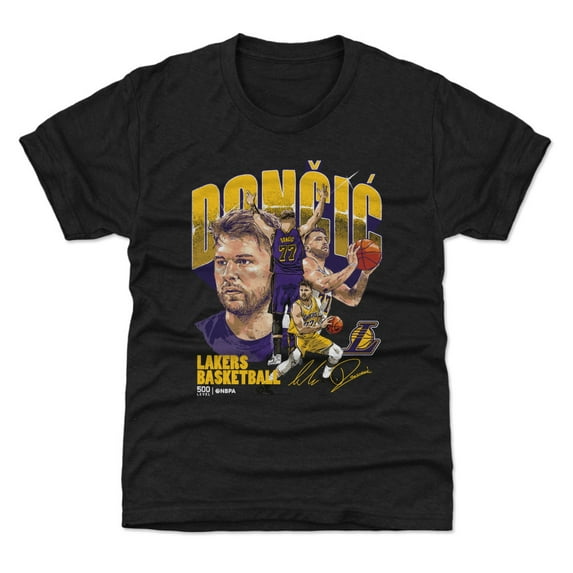 Youth 500 Level Luka Don-i- Black Los Angeles Lakers Collage T-Shirt