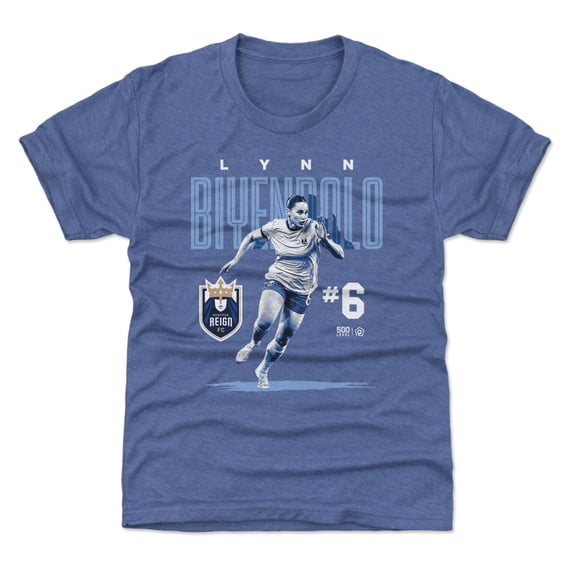 Youth 500 Level Lynn Biyendolo Blue Seattle Reign FC Player Bitmap Graphic T-Shirt