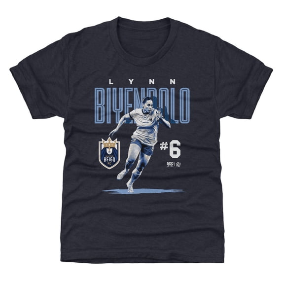 Youth 500 Level Lynn Biyendolo Navy Seattle Reign FC Player Bitmap Graphic T-Shirt
