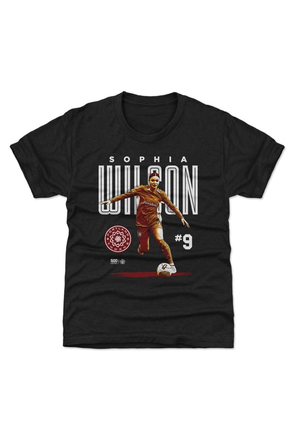 Youth 500 Level Sophia Wilson Black Portland Thorns FC Player Bitmap Graphic T-Shirt
