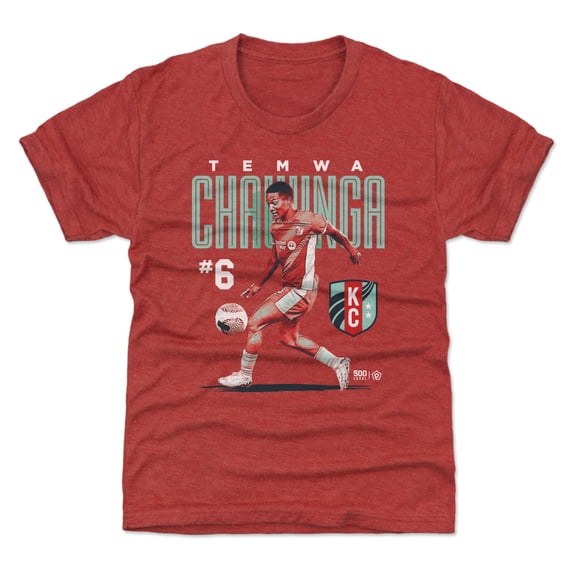 Youth 500 Level Temwa Chawinga Red Kansas City Current Player Bitmap Graphic T-Shirt