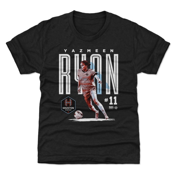 Youth 500 Level Yazmeen Ryan Black Houston Dash Player Bitmap Graphic T-Shirt