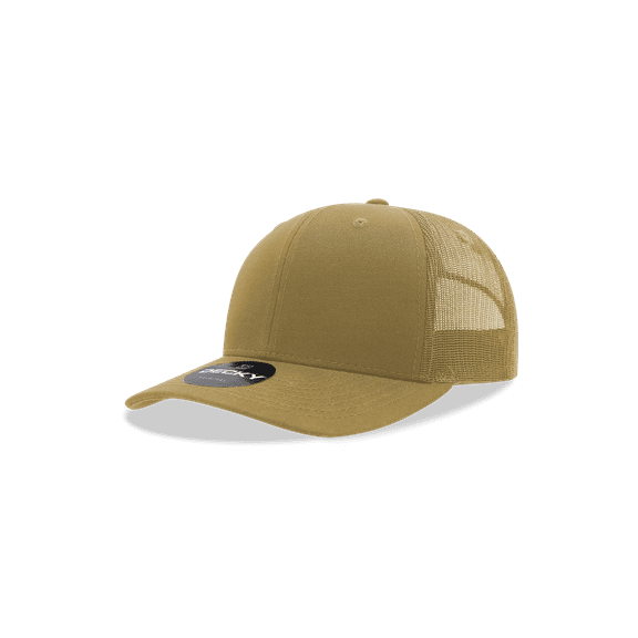 Decky 5019 Youth 6 Panel Mid Profile Structured Cotton Trucker Hat-Khaki