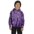 thumbnail image 1 of Youth 8.5 oz. Tie-Dyed Pullover Hooded Sweatshirt - SPIDER PURPLE - M, 1 of 3