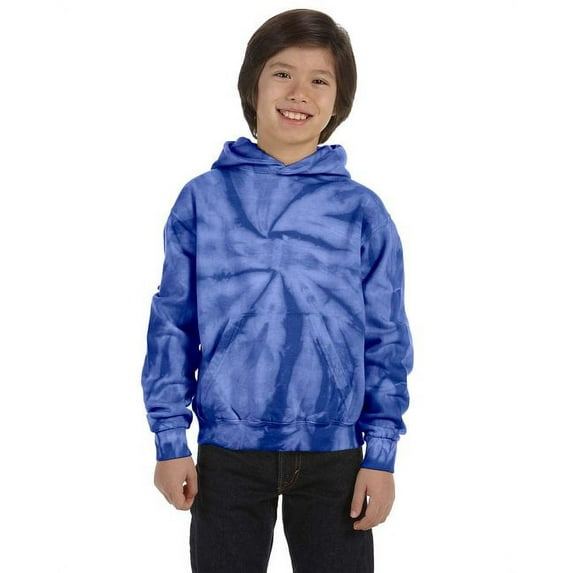 Youth 8.5 oz. Tie-Dyed Pullover Hooded Sweatshirt - SPIDER ROYAL - XS