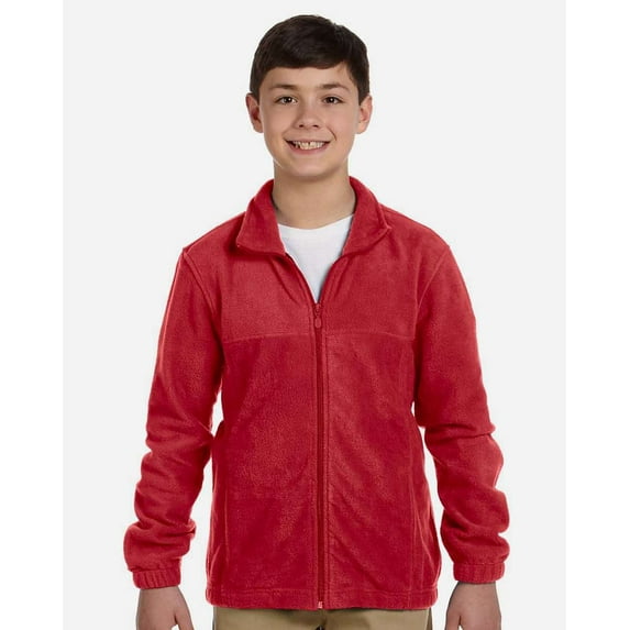 Youth 8 oz. Full-Zip Fleece - RED - L