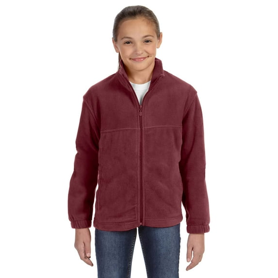 Youth 8 oz. Full-Zip Fleece - WINE - XL