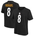 thumbnail image 1 of Youth Aaron Rodgers Black Pittsburgh Steelers Player Name & Number T-Shirt, 1 of 3