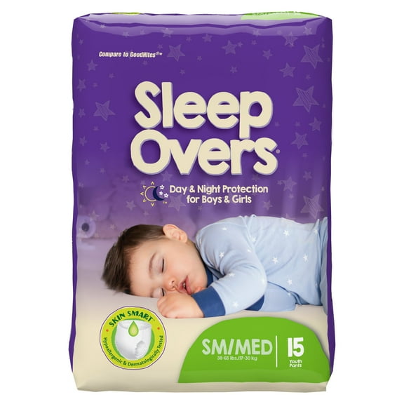 Cuties Sleep Overs Youth Youth Absorbent Underwear Small / Medium 38 to 65 lbs. SLP05301, 15 Ct