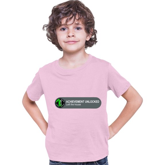 Youth Achievement Unlocked Left The House Funny Gamers T-Shirt