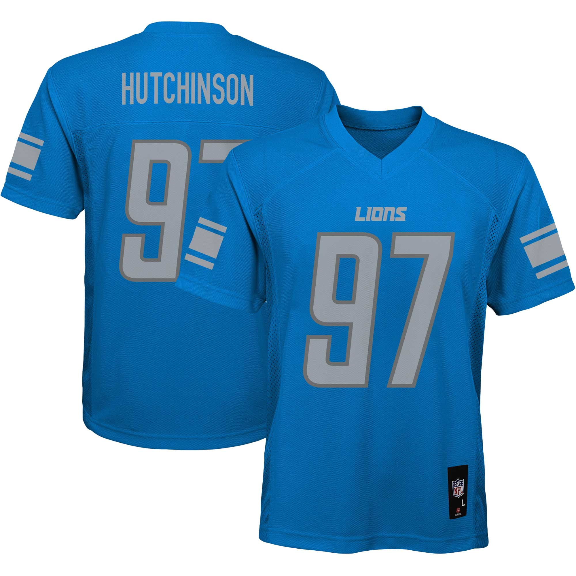 Youth Aidan Hutchinson Blue Detroit Lions Replica Player Jersey ...