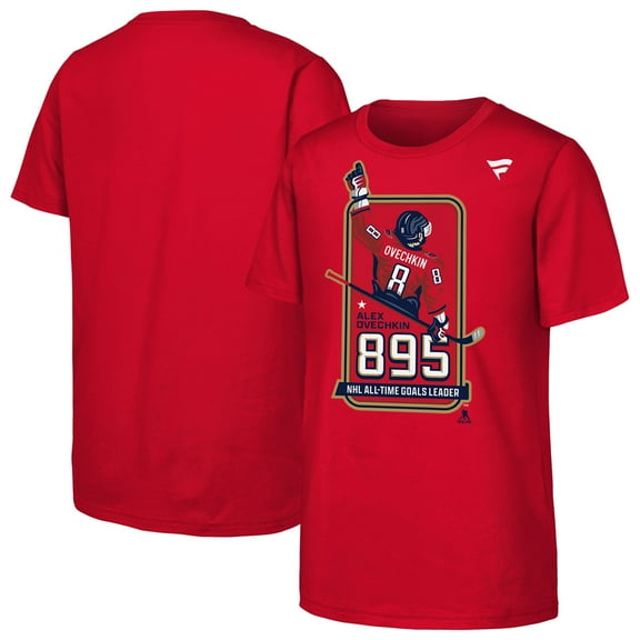 Youth Alexander Ovechkin Red Washington Capitals NHL All-Time Leading Goal Scorer Locker Room T-Shirt