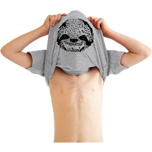 Youth Ask Me Why I'm Lazy T Shirt Funny Flipup Zoo Animal Sloth Tee for Kids