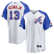 Youth Atlanta_Bs #13 Ronald Acuna Jr. Embroidery Fans Gameday Apparel Baseball Team Jersey_s Home Shirt Player Baseball Shirts S-3XL
