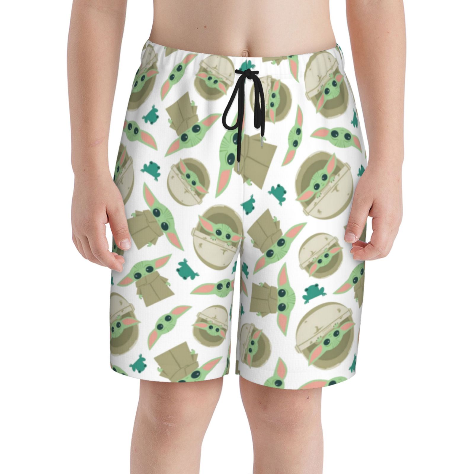 Youth Baby Yoda 3d Printed Beach Shorts Swim Trunks Summer Board Short