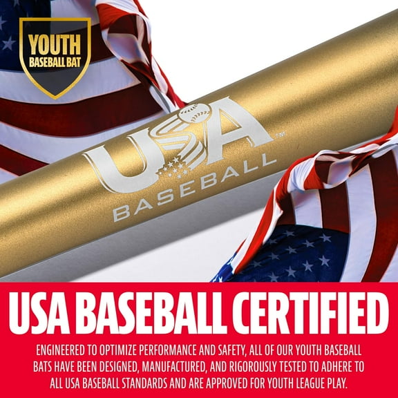 Youth Baseball Bat - Heist Kids Baseball Bats for Ages 8-12 - 2 5/8" Inch Big Barrel Kids Metal Bat - Youth Drop -9 + -10 Aluminum Bats - USA Baseball - 26" to 30" Bats